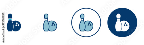 Bowling game Pin Icon vector isolated on white background. Bowling icon, ball and pin