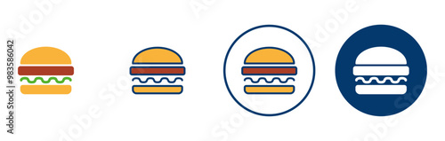 Hamburger icon vector isolated on white background. Burger and hamburger icon. Fast food vector icon