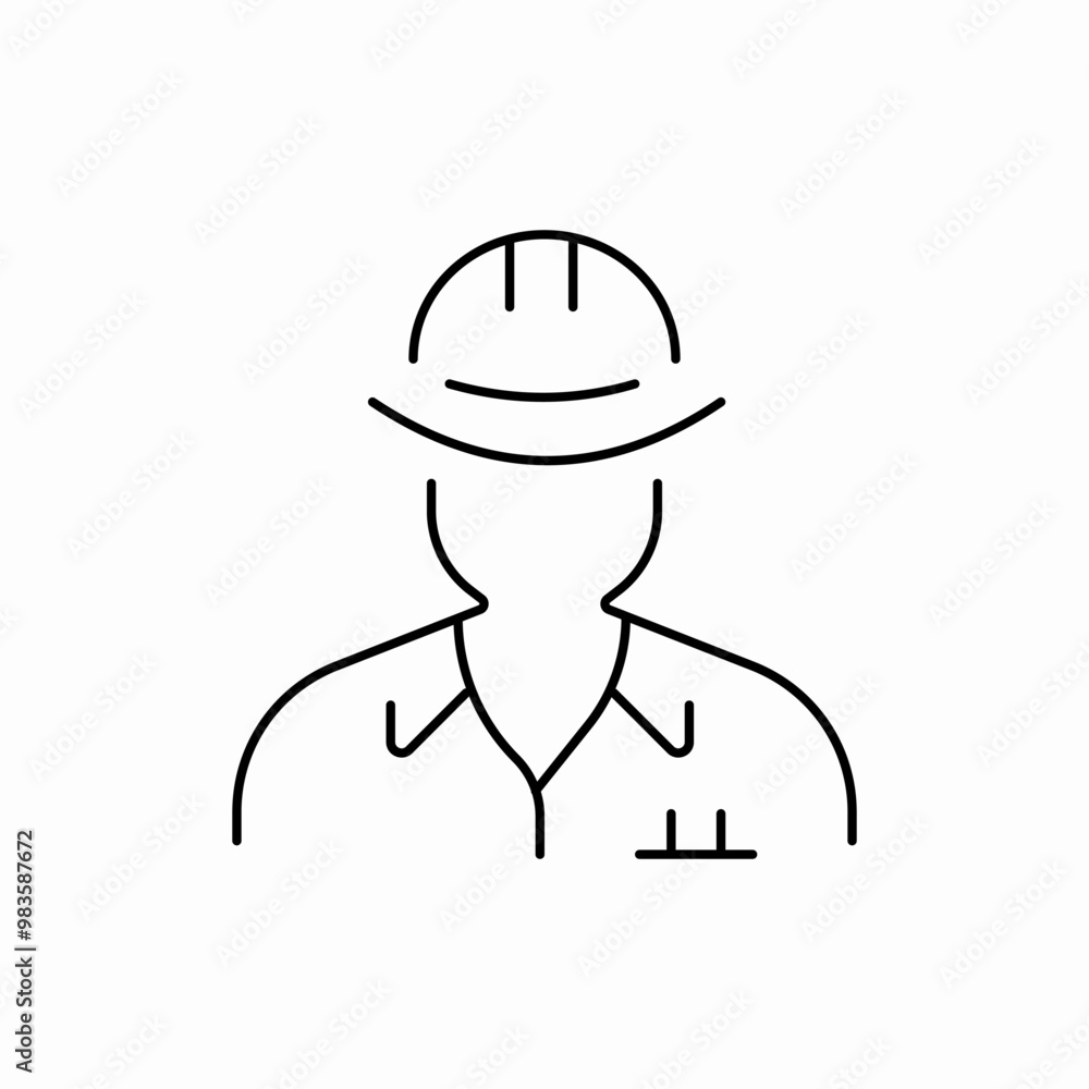 construction worker employee icon sign vector construction worker employee icon sign vector