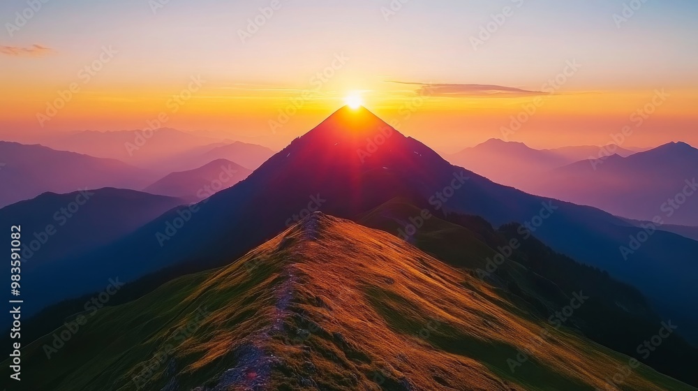 Mountain Peak Sunset Landscape Photography