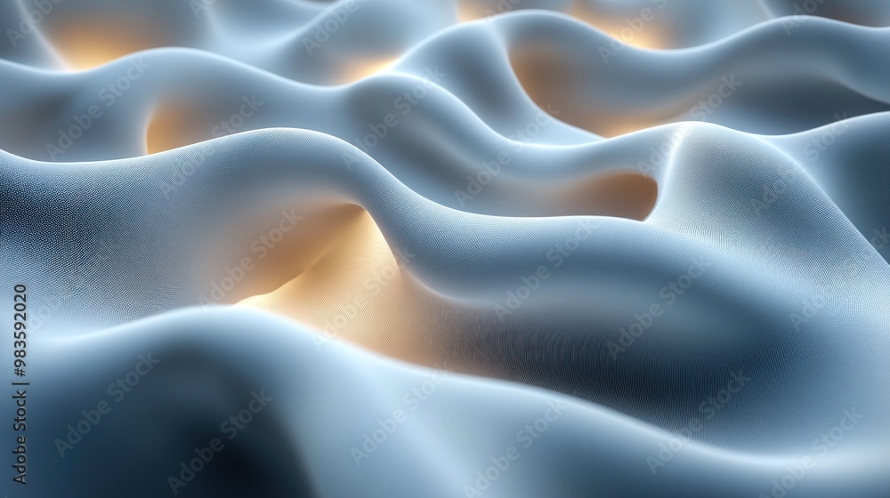 Obraz premium Abstract wavy surface with soft lighting and smooth texture.