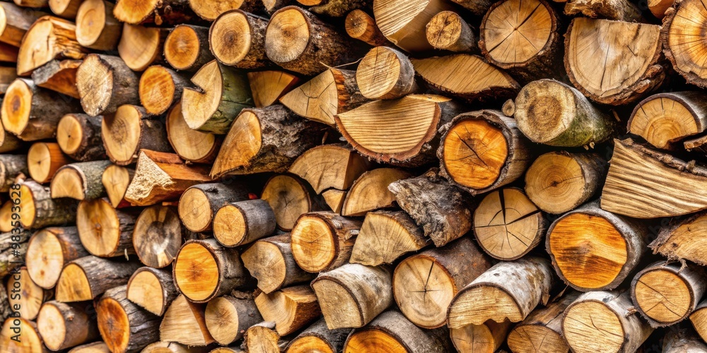 Close-up of stacked timber logs for wood burning stove in vertical frame Close-up of stacked timber logs for wood burning stove in vertical frame