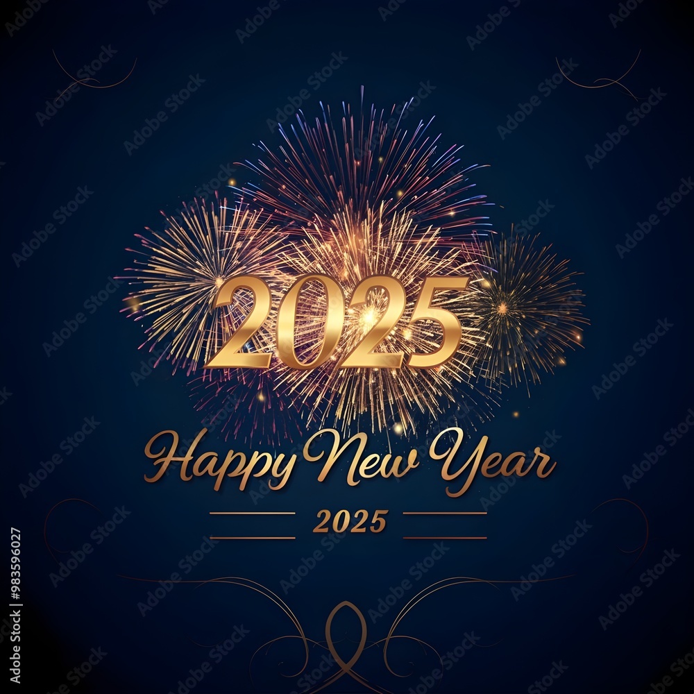 Obraz premium Celebrate New Year 2025 with New Beginnings