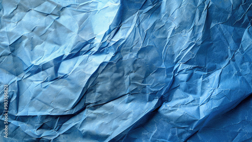 Wallpaper Mural Abstract close-up of crumpled fabric in blue tones Torontodigital.ca