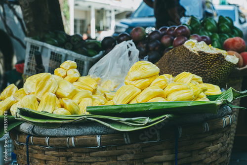 jackfruit sold by one of the street vendors on Jalan Suryakencana, Bogor