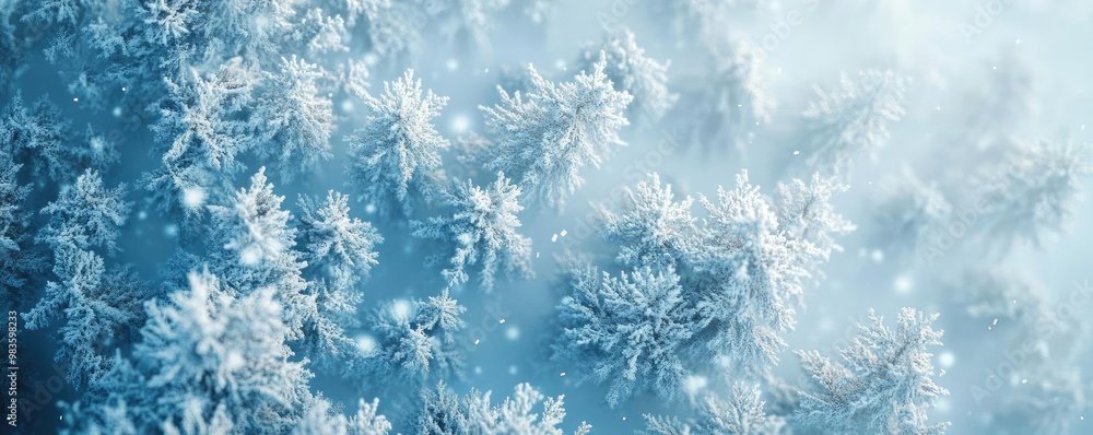 A serene winter landscape showcasing frost-covered trees and delicate snowflakes gently falling, creating a magical atmosphere. A serene winter landscape showcasing frost-covered trees and delicate snowflakes gently falling, creating a magical atmosphere.