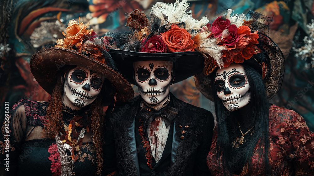 A gothic photo from the day of the dead festival A gothic photo from the day of the dead festival