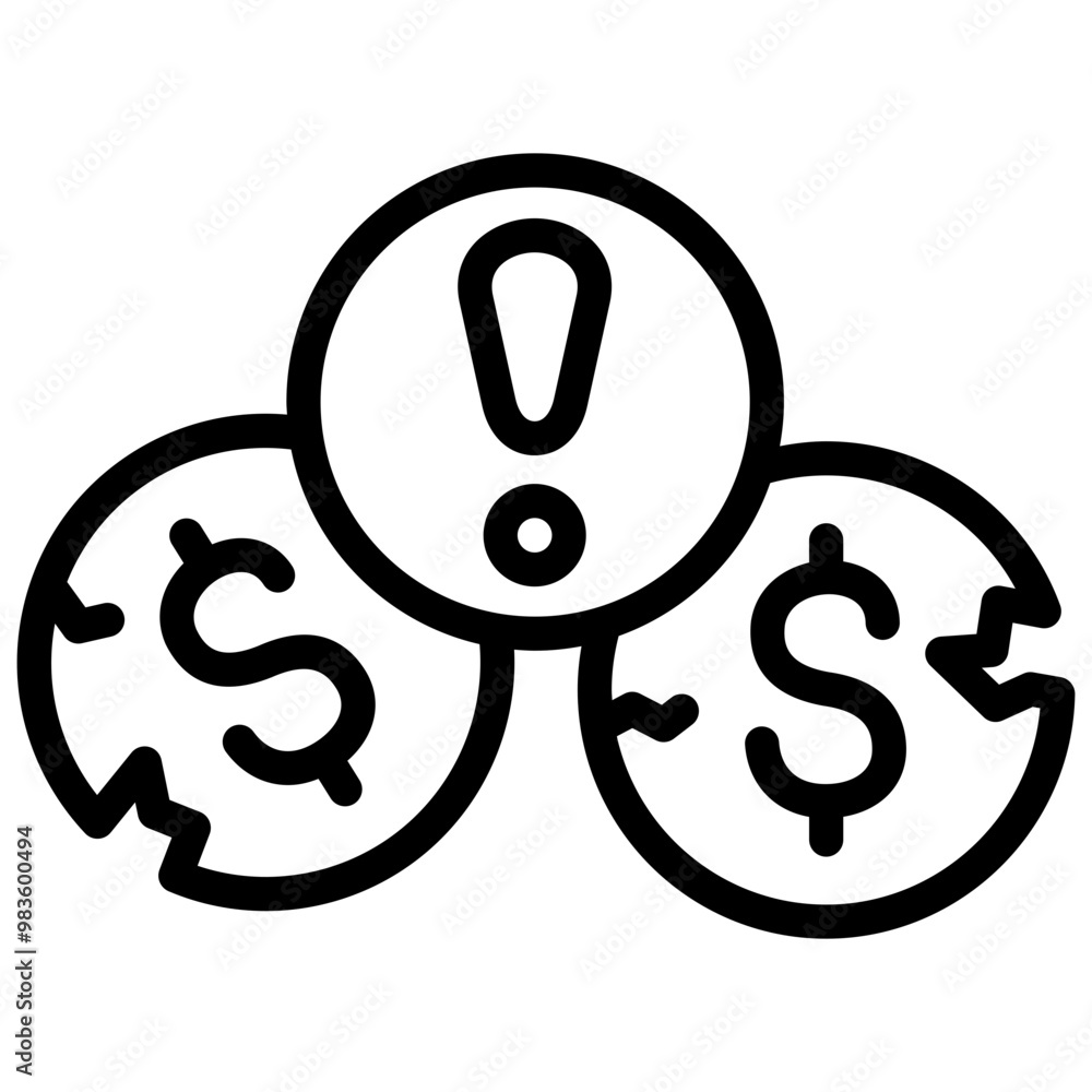 crisis icon illustration design with outline crisis icon illustration design with outline