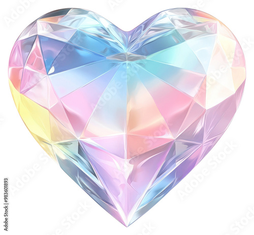 PNG  Simple heart shape diamond gemstone crystal heart-shaped. photo