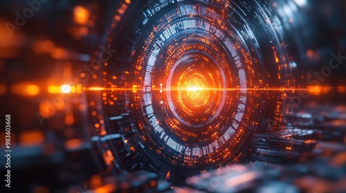 Wallpaper Mural Abstract digital design featuring a glowing circular pattern. Torontodigital.ca