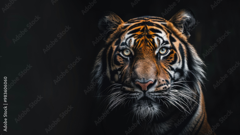 Majestic tiger lounging on a rock in a natural setting, surrounded by greenery and forest elements Majestic tiger lounging on a rock in a natural setting, surrounded by greenery and forest elements