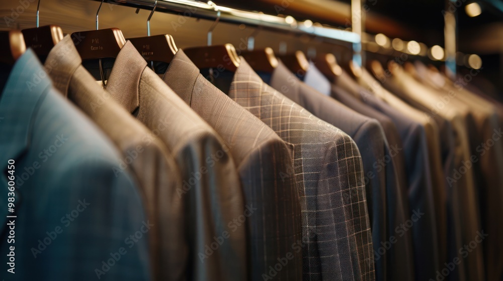 Fototapeta premium Suits Hanging in a Closet
