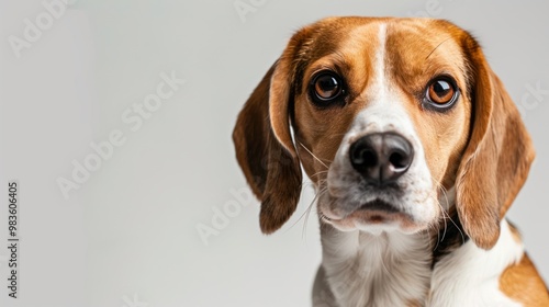 A Close-Up Portrait of a Beagle