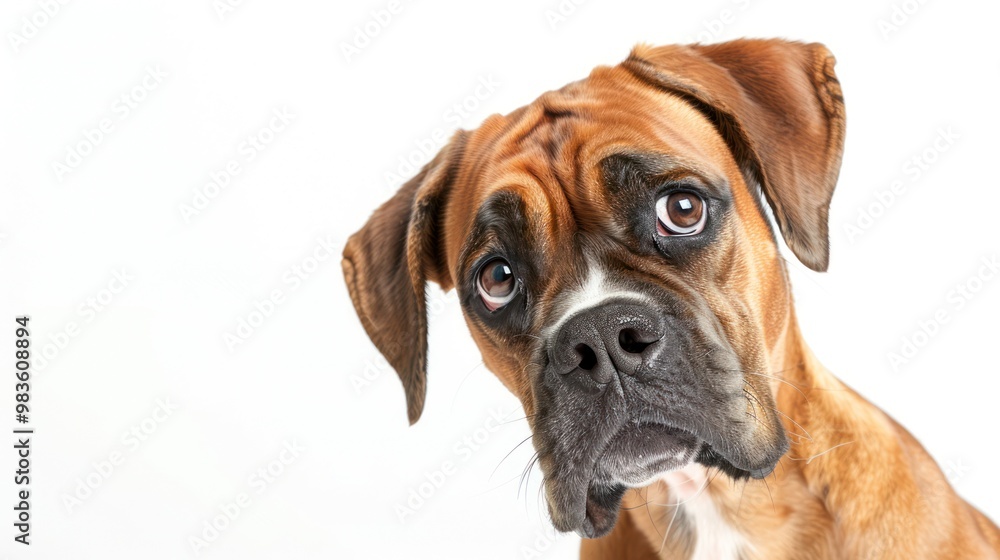 Curious Boxer Dog Portrait Curious Boxer Dog Portrait