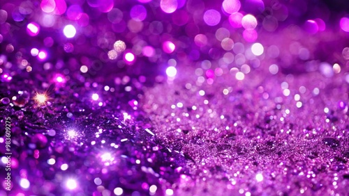 Abstract purple bokeh background with sparkle and shine.