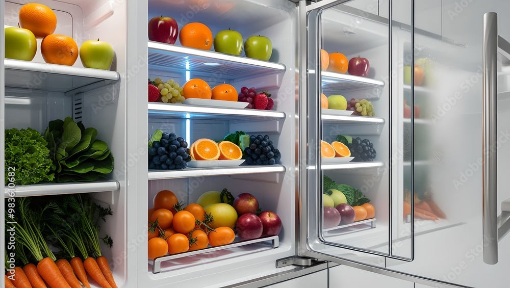 Fresh and Organized A Peek Inside a Well-Stocked Refrigerator Fresh and Organized A Peek Inside a Well-Stocked Refrigerator