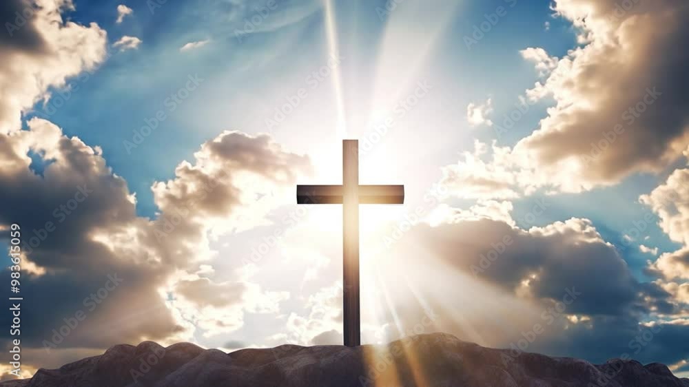 symbol of a cross illuminated by light symbol of a cross illuminated by light