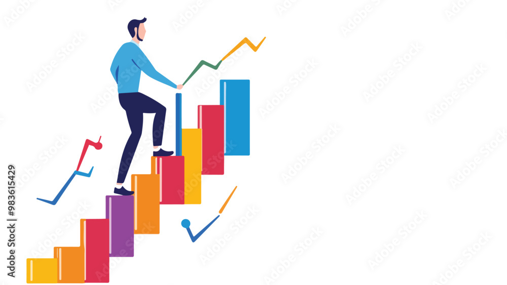 business person pushing graph, business themed vector business person pushing graph, business themed vector