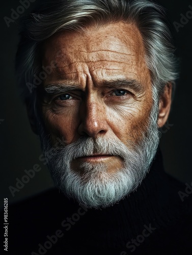 Dramatic portrait of old man