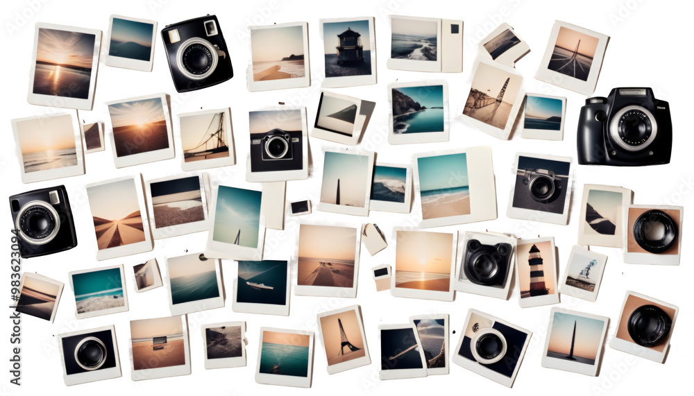 photo empty polaroid instant shooting square template portrait background design art