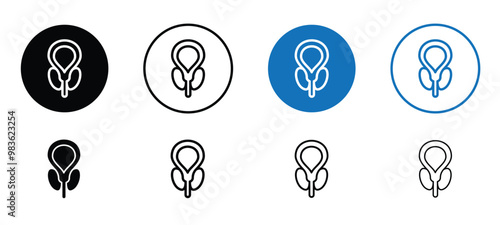 Prostate vector icon set, Prostate Outline, filled and flat Icon, Prostate icon,  Cancerous prostate icon,