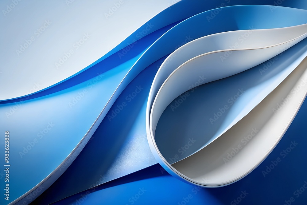 Fototapeta premium Elegant White and Blue, colourfull Curved Edge Background for Modern Designs 