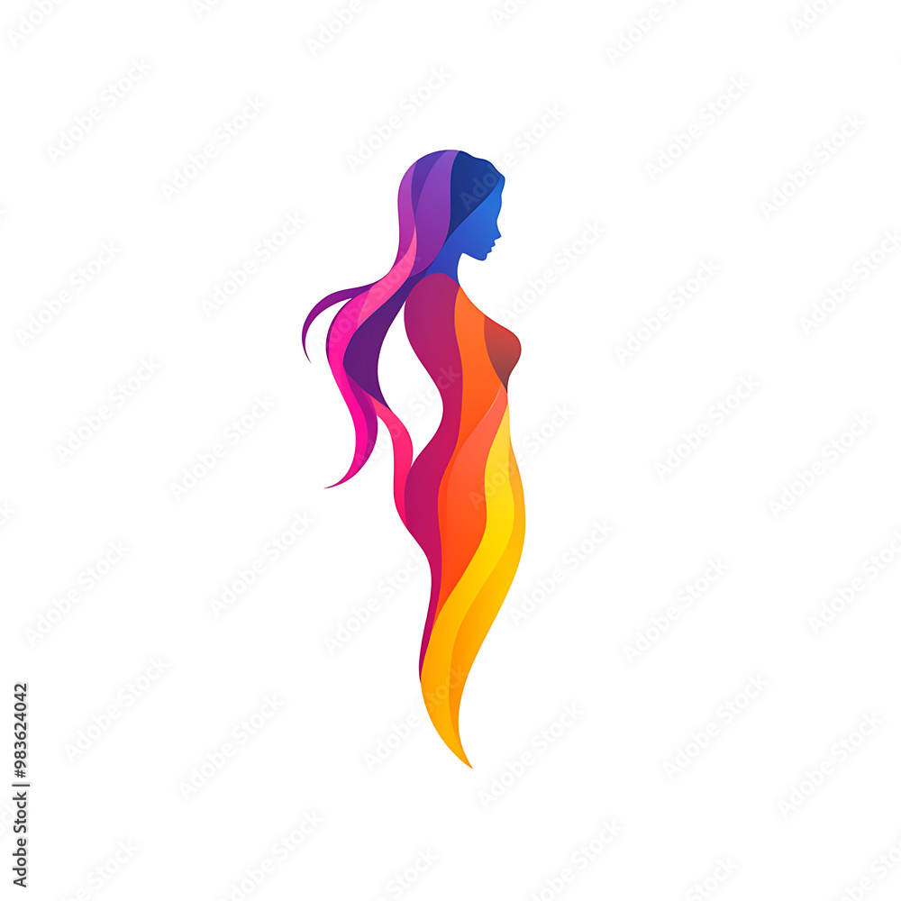 Abstract Woman Logo: A vibrant, colorful and stylized woman silhouette, perfect for beauty, fashion, and wellness brands. This logo design exudes strength, grace, and individuality. Abstract Woman Logo: A vibrant, colorful and stylized woman silhouette, perfect for beauty, fashion, and wellness brands. This logo design exudes strength, grace, and individuality.