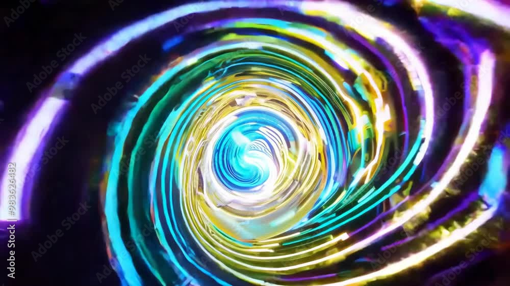 Dynamic High-Energy Abstract Light Warp Tunnel Animation with Vivid Colors Dynamic High-Energy Abstract Light Warp Tunnel Animation with Vivid Colors