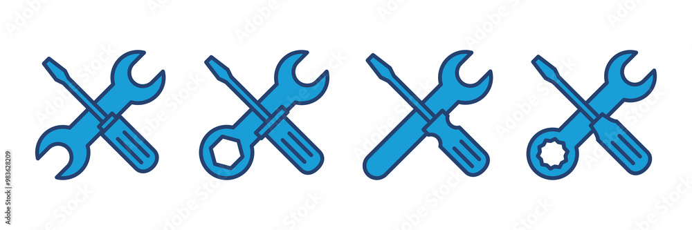 Repair tools icon vector. tool icon vector. setting icon vector. Wrench and screwdriver. support, Service Repair tools icon vector. tool icon vector. setting icon vector. Wrench and screwdriver. support, Service
