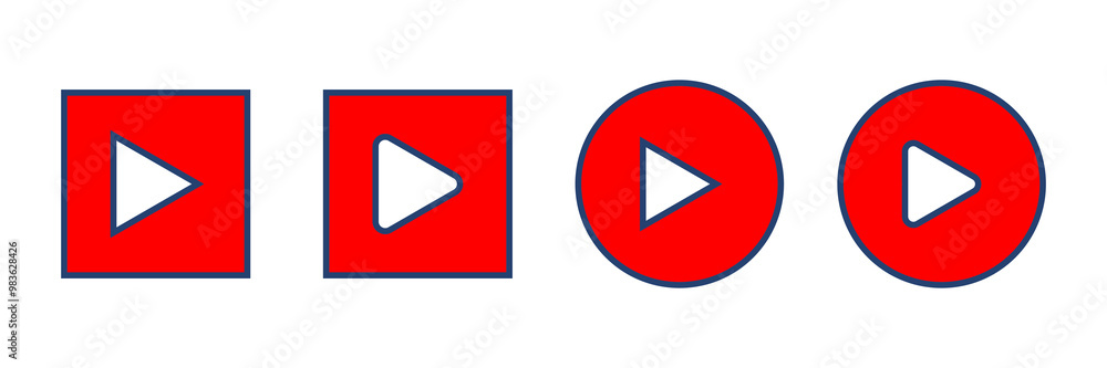 Play Icon vector. Play button vector icon Play Icon vector. Play button vector icon