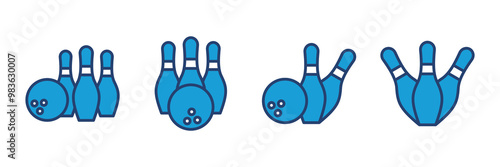Bowling icon vector. bowling ball and pin icon. bowling pins