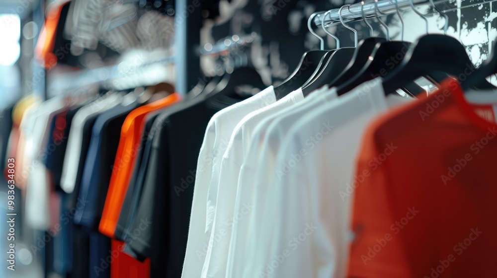 Clothes on a Hanger in a Retail Store Clothes on a Hanger in a Retail Store