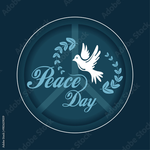 World peace day logo design template, International Day of Peace