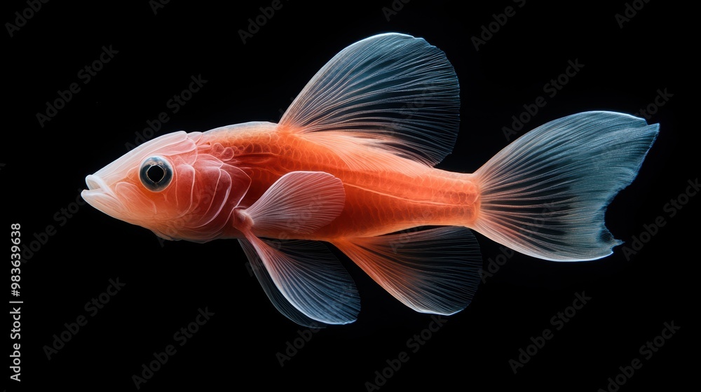 Abyssal fish with long fins moving in synchronized patterns, using precise motion to survive in the harsh deep sea