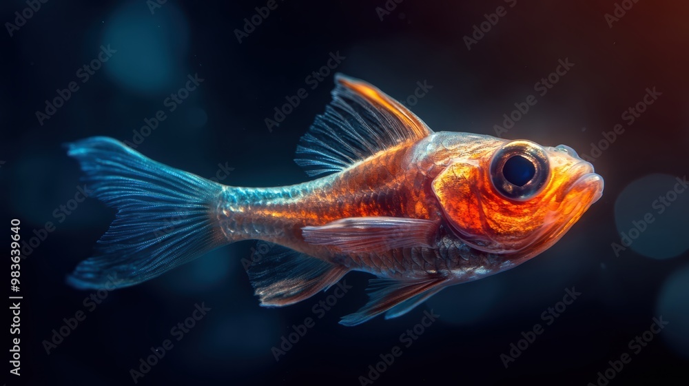 Abyssal fish using rapid, erratic motion to escape predators, their bioluminescence flashing in survival Abyssal fish using rapid, erratic motion to escape predators, their bioluminescence flashing in survival