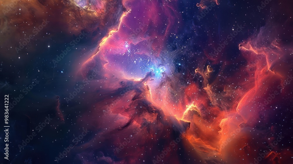 Cosmic Nebula with Vibrant Colors Cosmic Nebula with Vibrant Colors