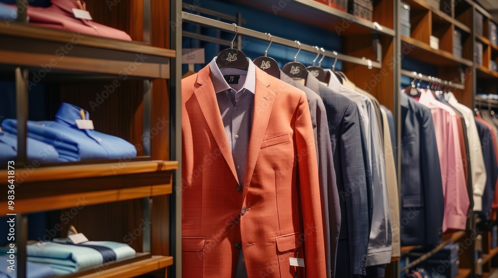 Men's Suit Jackets on Display in a Store Men's Suit Jackets on Display in a Store