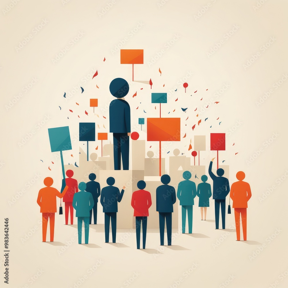 Fototapeta premium Hate speech expresses, encourages, stirs up, or incites hatred against a group of individuals such as race, ethnicity, gender, religion, nationality, and sexual orientation, Generative AI