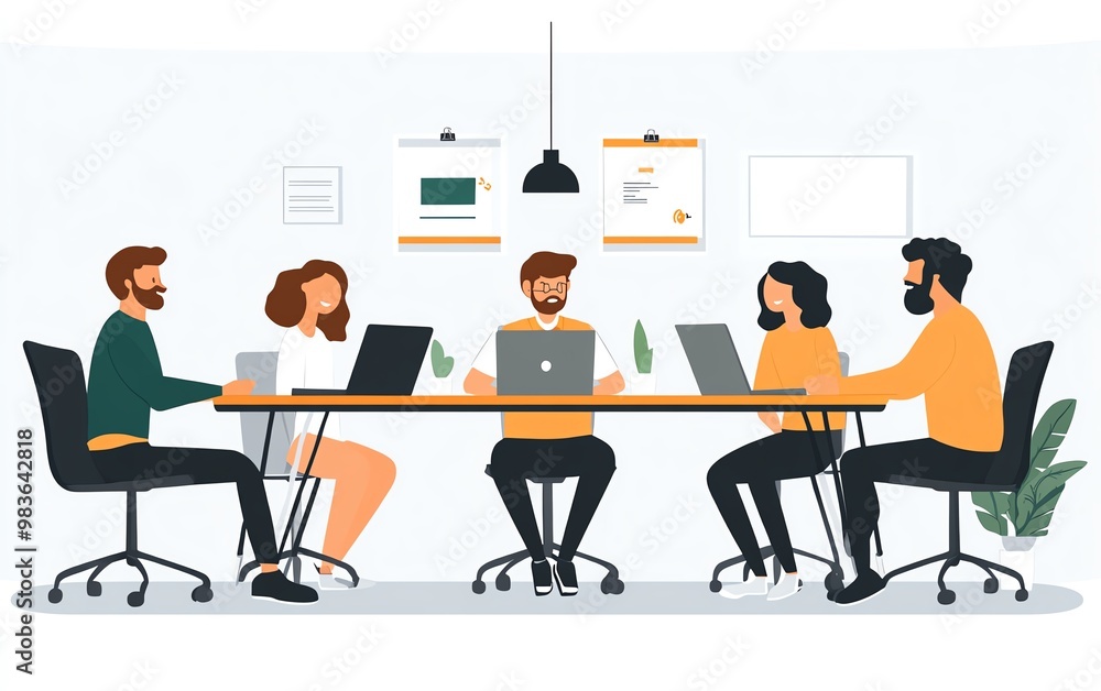 Warm and straightforward image of a diverse group of professionals working together in a meeting room Warm and straightforward image of a diverse group of professionals working together in a meeting room
