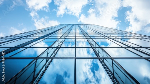 Wallpaper Mural A multi-storey office building rises against the vast sky, creating a sleek and modern backdrop for business and corporate themes Torontodigital.ca