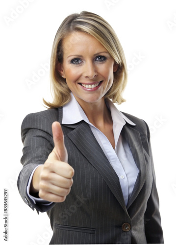 Confident Businesswoman Giving a Thumbs Up