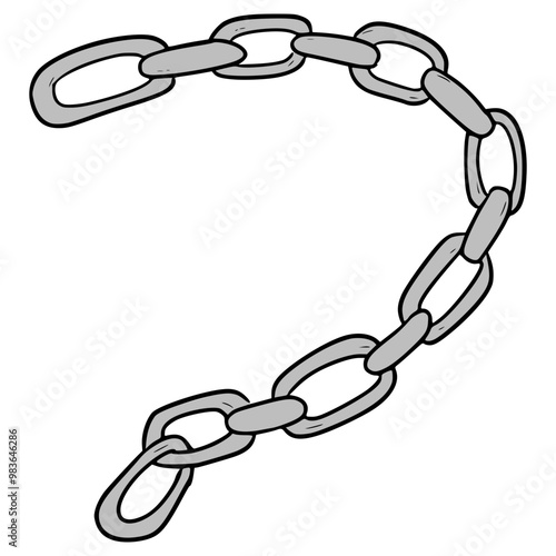 chain illustration hand drawn isolated vector