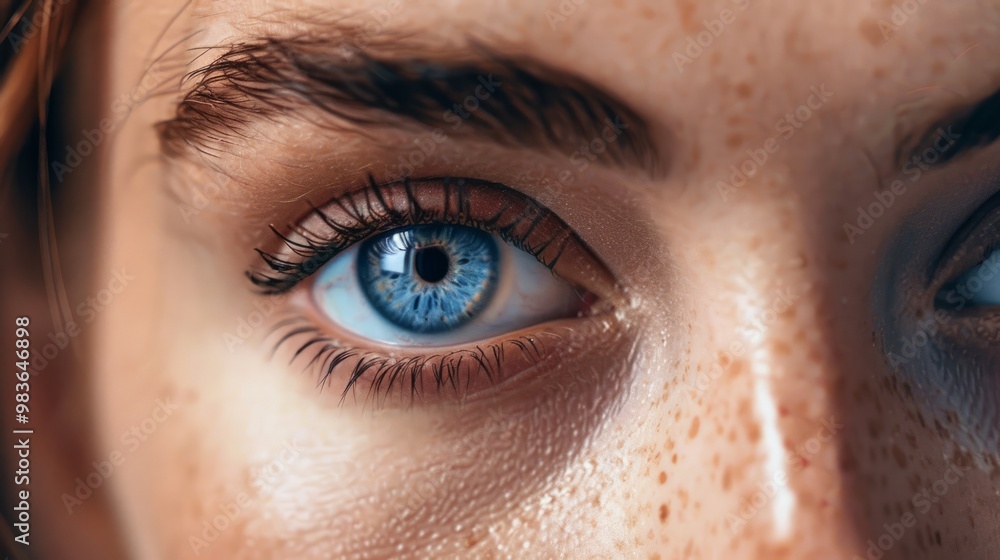 blue eyes of a woman with lush eyelashes generative ai blue eyes of a woman with lush eyelashes generative ai