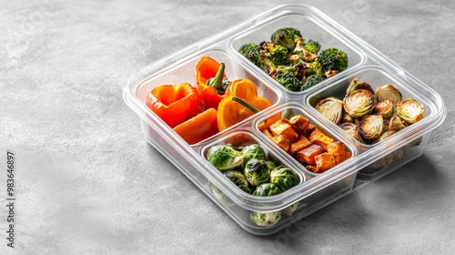 Healthy Meal Prep with Colorful Vegetables in Container photo