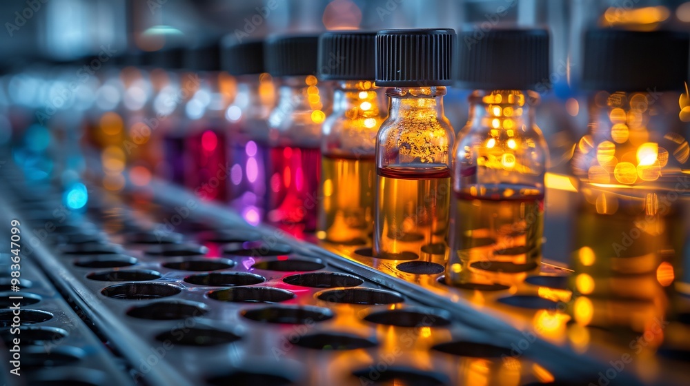 Row of neatly labeled test tubes in a laboratory rack symbolizing precision and organization in medical research Row of neatly labeled test tubes in a laboratory rack symbolizing precision and organization in medical research