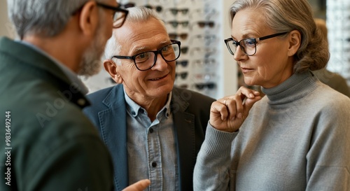 Wallpaper Mural Three Seniors Chatting In A Store Torontodigital.ca