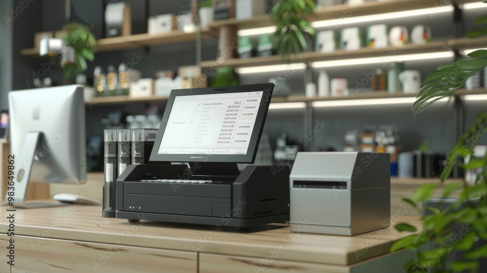 cash register machine on the desk generative ai cash register machine on the desk generative ai