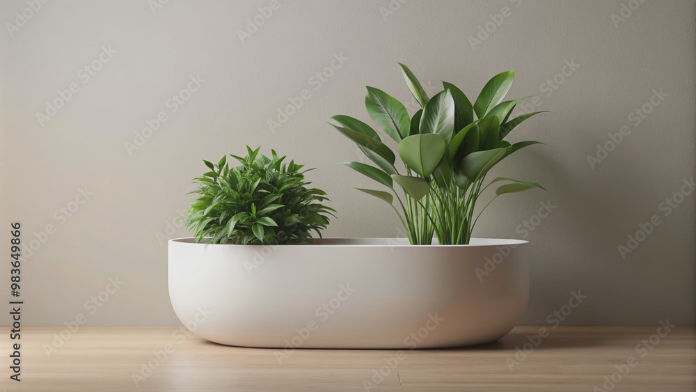 Minimalist oval planter mockup with a sleek, modern design, ideal for subtle logo placement, wellness quotes, or branding, set against a clean, neutral background. Minimalist oval planter mockup with a sleek, modern design, ideal for subtle logo placement, wellness quotes, or branding, set against a clean, neutral background.