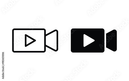 Video icon, camera video sign vector 