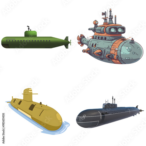 submarine and ship